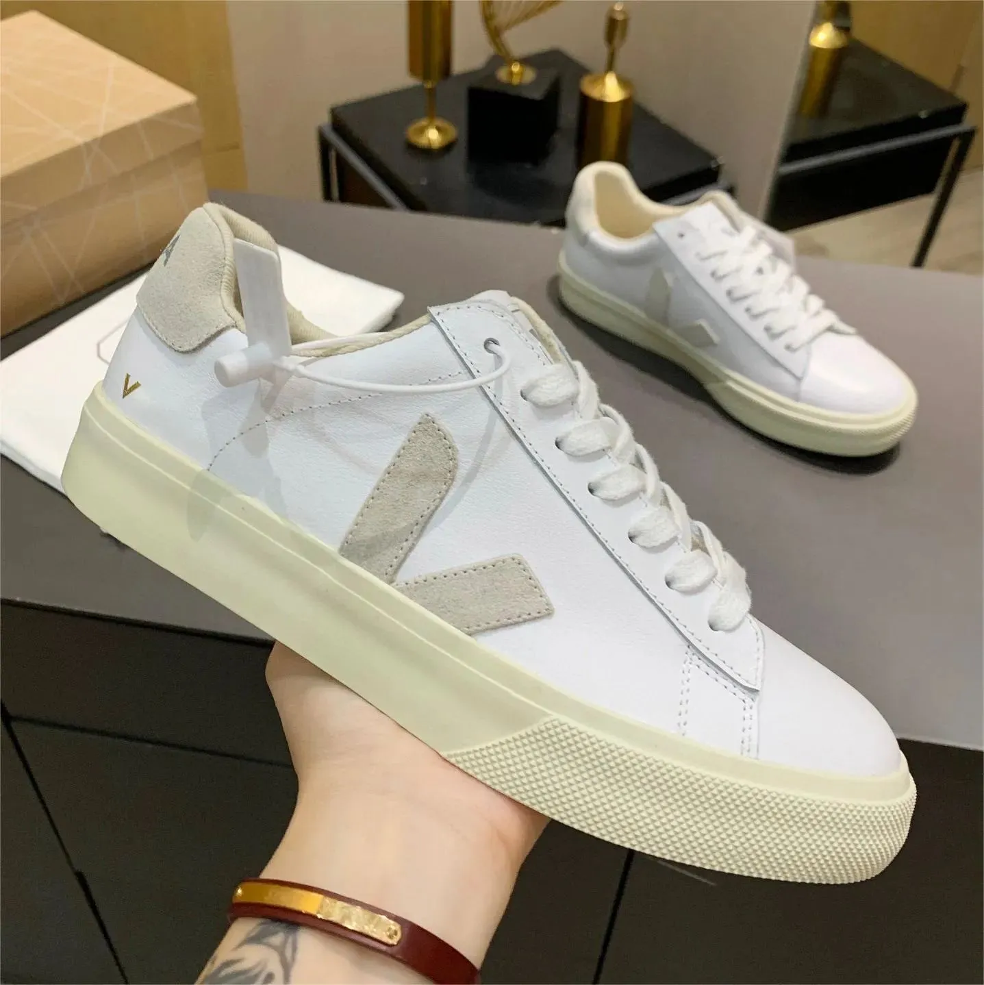 Vejaon Sneakers francuskie brazylijskie zielone życie o niskiej zawartości węgla v bawełniane bawełniane platforma Platforma Platforma Kobiety swobodne klasyczne buty białe designerskie Vejasneakers Women 756