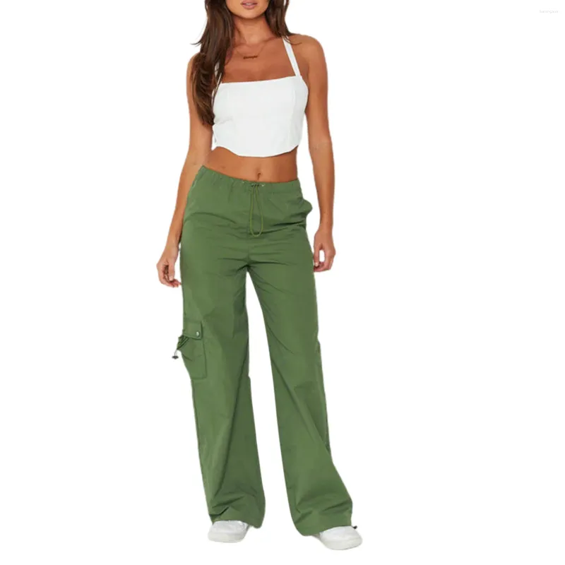 Women's Pants Womens Cargo Dressy Casual High Waisted Baggy Stretchy Wide Leg Y2K Straight-Leg Buckle Women Work