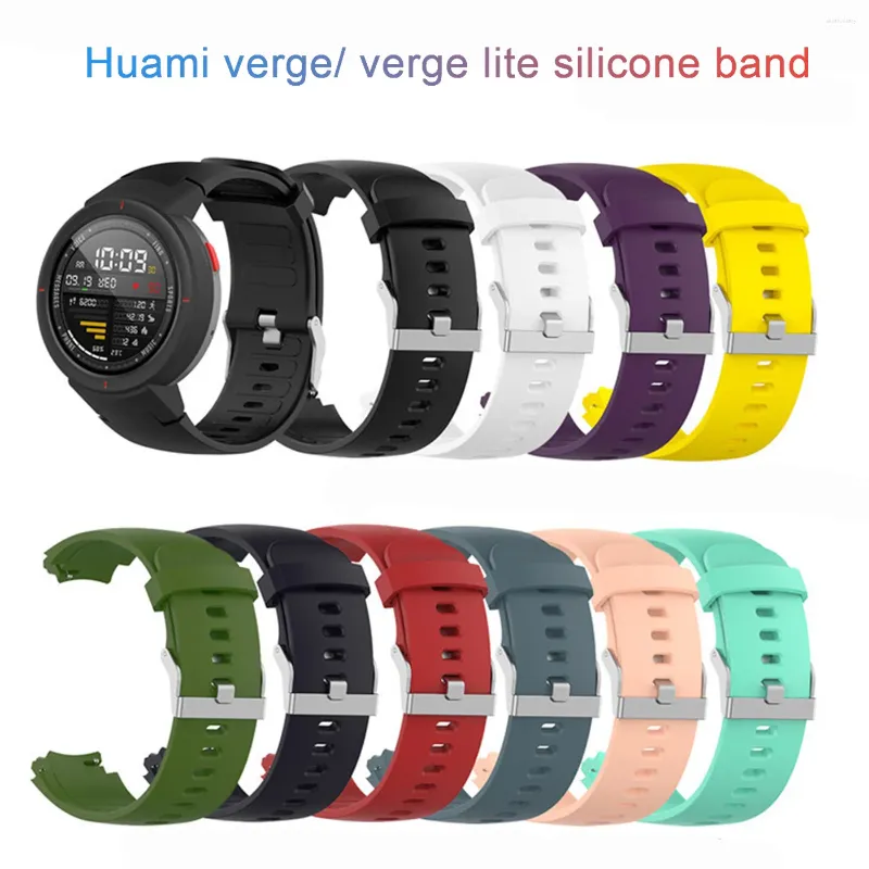 Titta på band Silikonband för Amazfit Verge/Verge Lite Sport ersättare Huami Quick Release Buckle