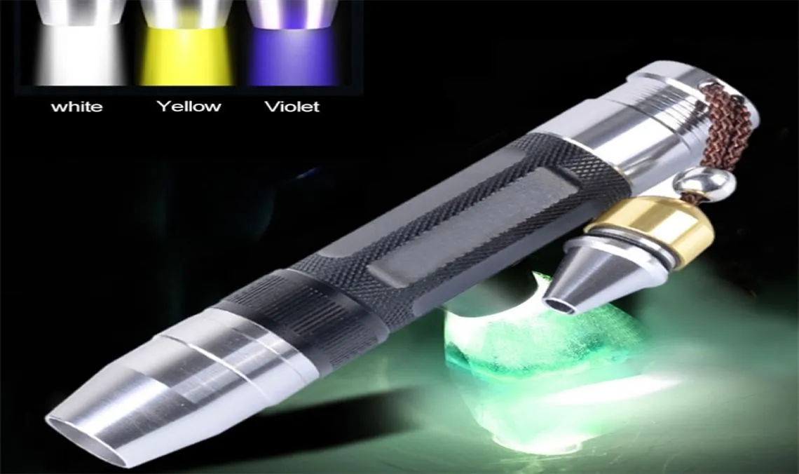 Jade Identification Torch 3 i 1 lysdioder Ljuskällor Portabla dedikerad UV -ficklampa Ultraviolet Gemstones Jewelry Amber Money 2112212410