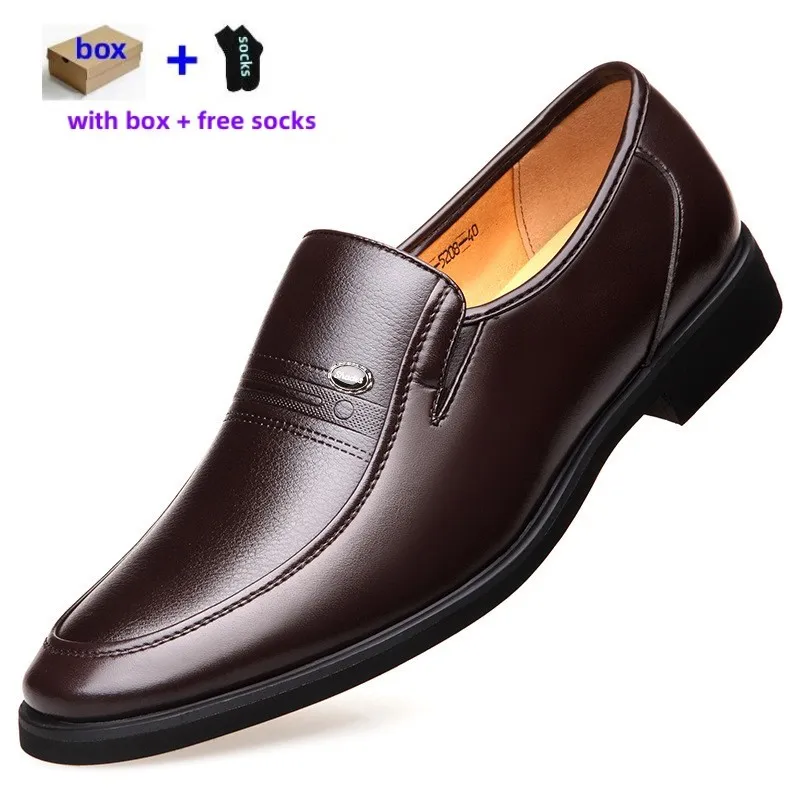 Mens Dress Big Size Us7-11.5 Shoes Men's Formal Original Leather for Men Elegant Casual Business Social Male Shoe Anti-wear Black Man Designer Shoes NO. 5208 38144