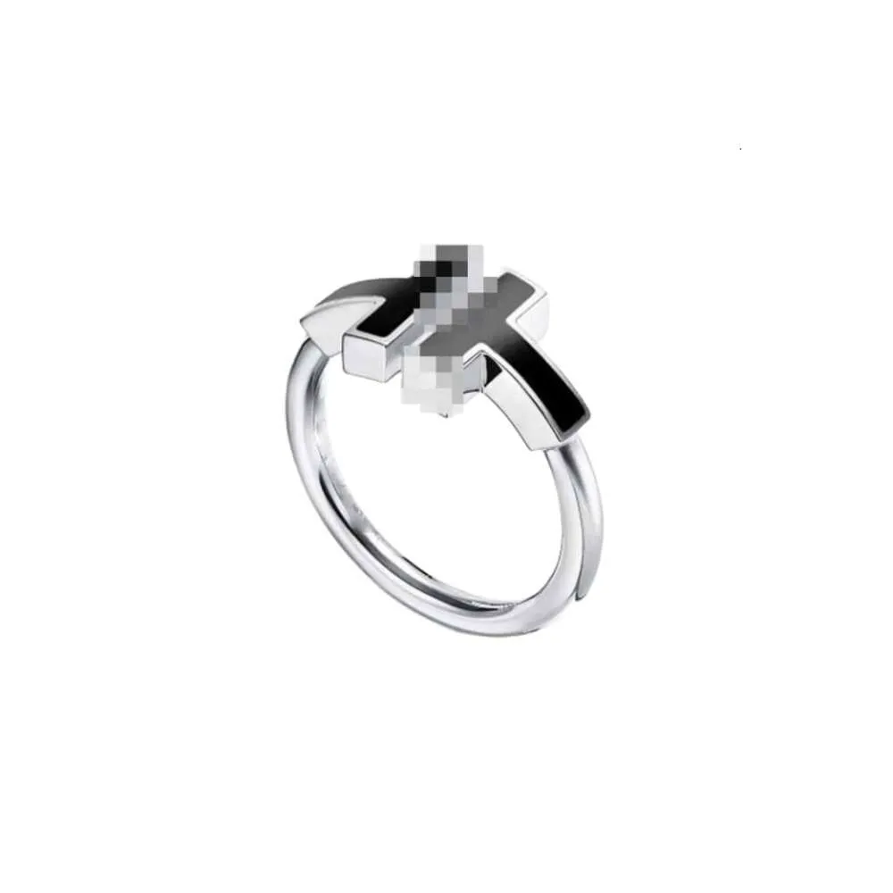 Pierścienie Tiffiny Designer Women Oryginalne Pierścienie zespołu wysokiej jakości S925 Srebrny podwójny kroplowy pierścień klej