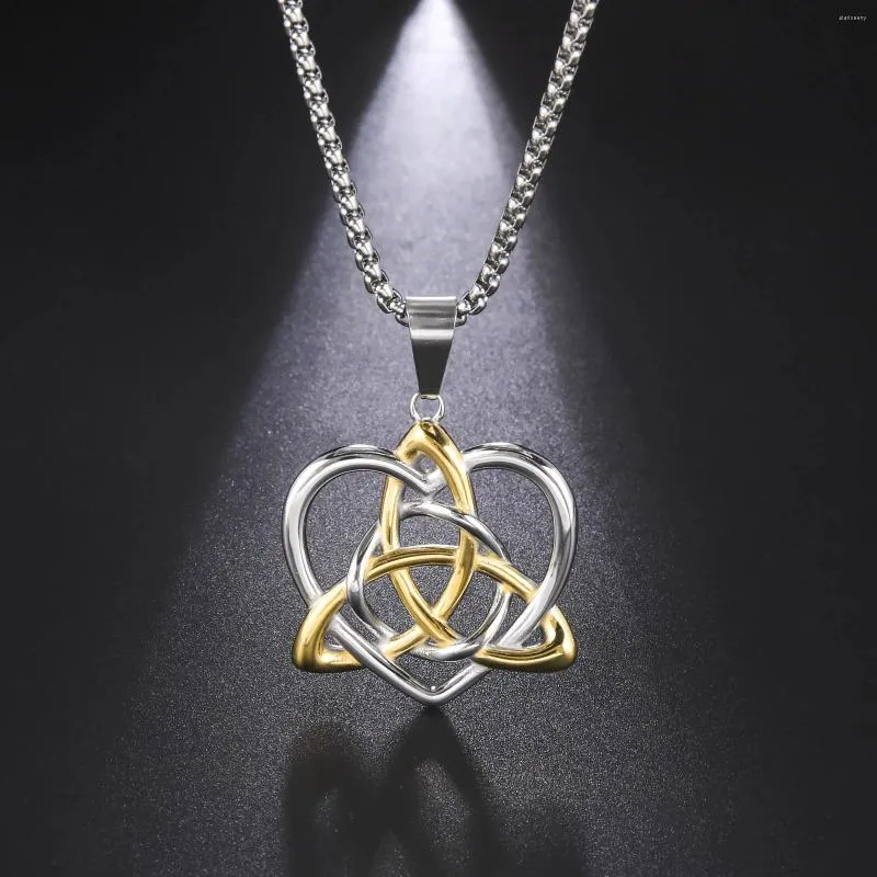 Anhänger Halsketten Eueavan Keltischer Knoten Triquetra Trinity Love Herz Halskette Irish Witch Amulett Vintage Schmuck Muttertag