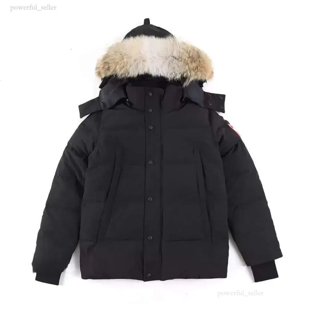 Högkvalitativ män Goose Coat Real Big Wolf Fur Canadian Gooses Winter New Down Jacket Wyndham Overcoat Clothing Casual Fashion 6492