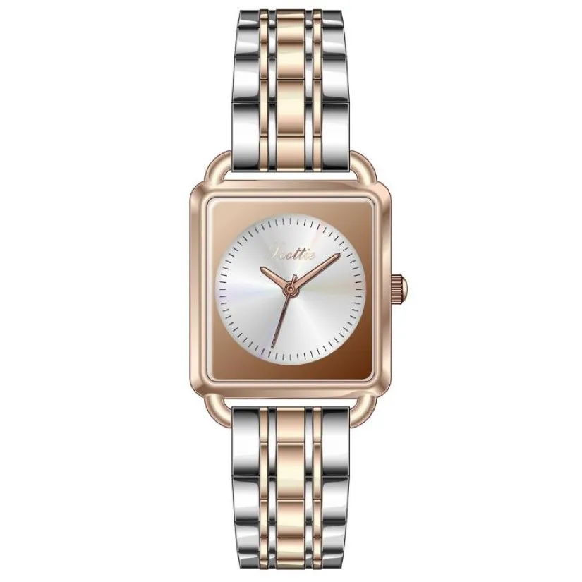 Scottie Brand 24 26mm Rectangle Dial Grace Girls Watch Watch Watches Watches Multicolor Choice Choice Stainless Steel Band Goddess Wristw2926