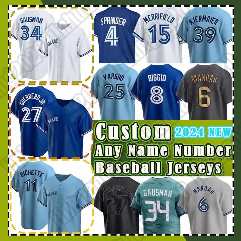 27 Vladimir Guerrero Jr. Baseball Jerseys Blue Jays 4 George Springer 11 Bo Bichette Toronto Roberto Aloma Daulton Varsho Davis Schneider Joe Carter Alejandro Kirk