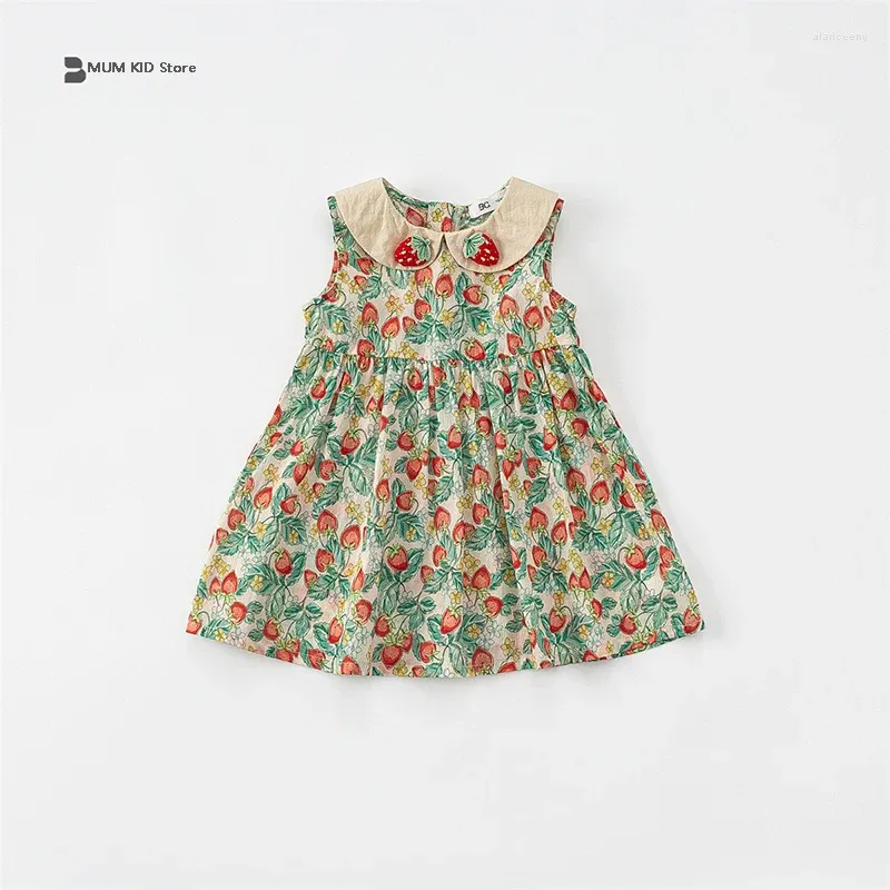 Robes d'été pour filles, Version coréenne, col de poupée fraise, robe de princesse, fête pour enfants, à la mode
