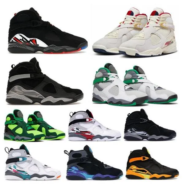 Playoff 8 Mens Basketball Shoes Jumpman 8s Playoffs Solefly Aqua Bugs Bunny Taxi Black South Beach Oregon PE 2024 Sports Tenis Sneakers Size 7 - 13