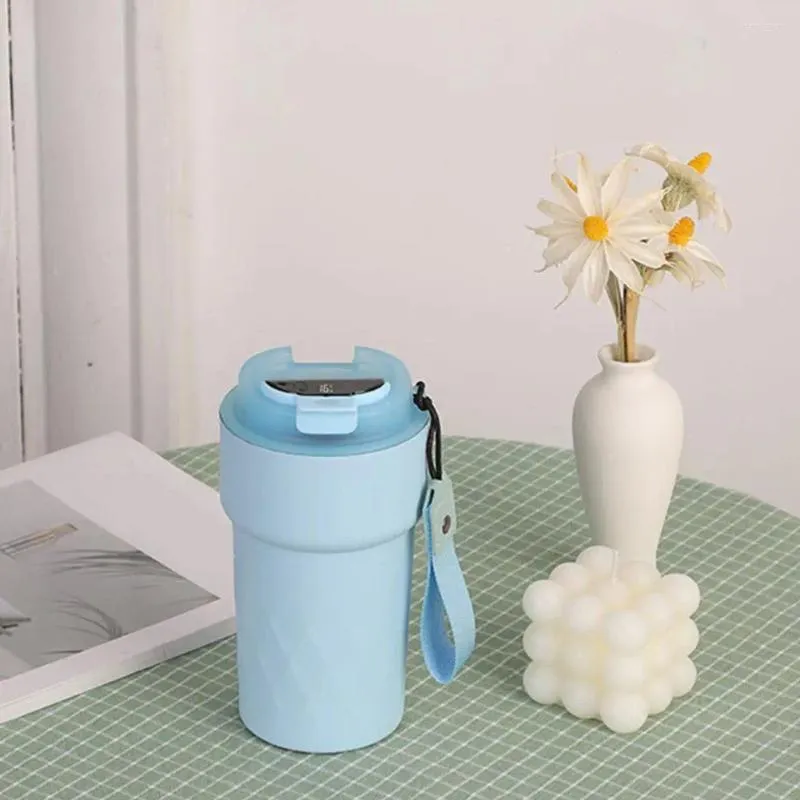 Water Bottles Insulation Cup With Flip-top Opening Eco-friendly Coffee Mug Straw Hole Design Portable Stainless Steel Insulated