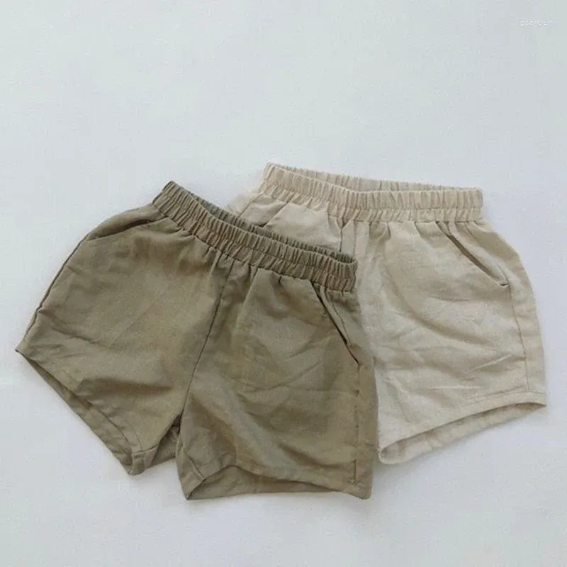 Шорты, летние детские штаны для маленьких мальчиков и девочек, однотонные повседневные детские корейские модные хлопковые спортивные штаны на резинке, От 1 до 7 лет