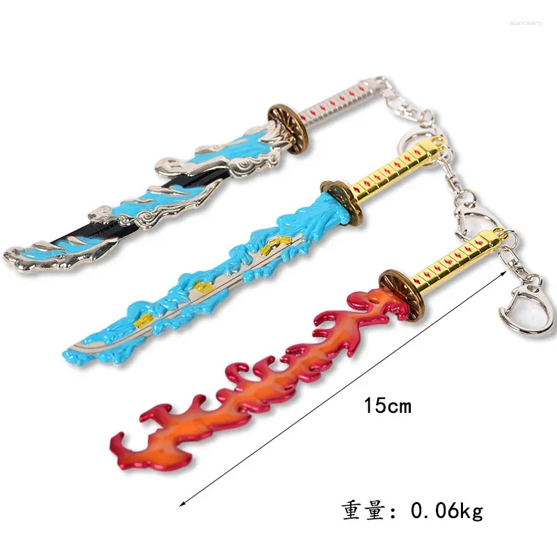 Chaveiros Demon Slayer Simulação Katana Chaveiro Kochou Shinobu Cosplay Acessório Pingente de Metal Chaveiros Bonitos