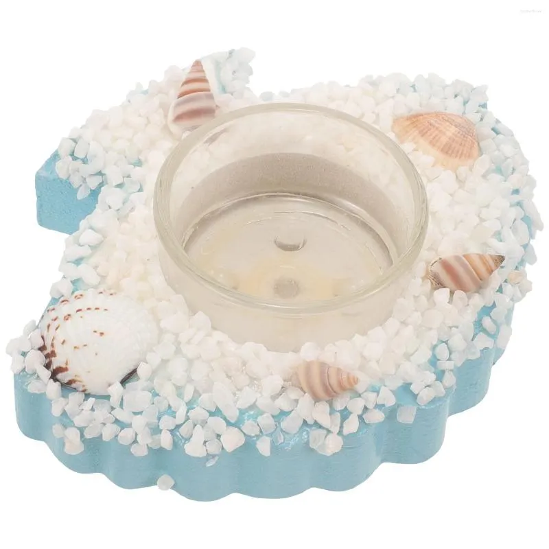 Candle Holders Shell Holder Nautical Base Beach Themed Ornament Candlestick Ocean Stand Tabletop Mediterranean Centerpiece