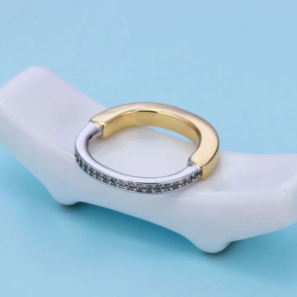 Tiffiny Rings Designer Women Oryginalne Pierścienie zespołu Oryginalne Pierścienie zespołowe Nowy zamek Pierścień zamka dla kobiet z platyną platformą 18k złota