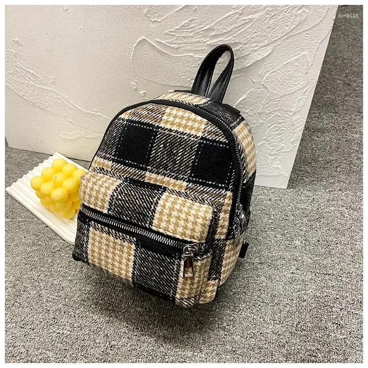 Sacs d'école marque concepteur laine Plaid femmes sac à dos sac seau décontracté petit voyage