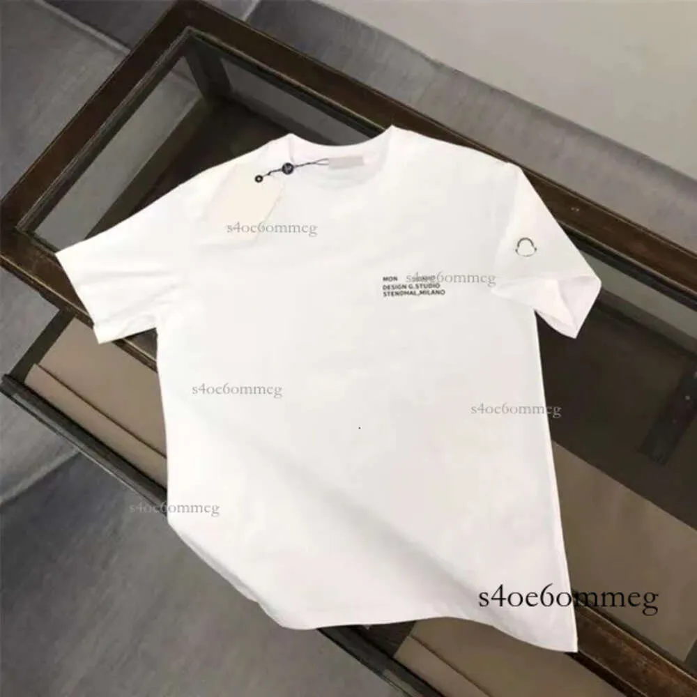 Monclair Men Mener T-Shirt Fashion زوجان Tird Classic Crew Neck قميصًا غير رسمي للملابس الفاخرة قصيرة الأكمام