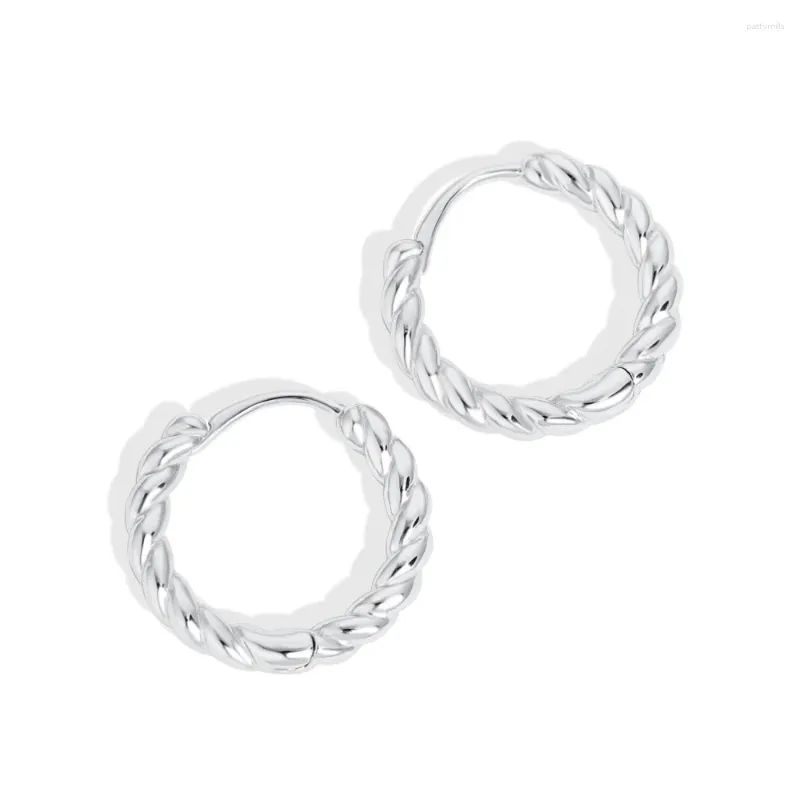 Cluster Rings Karloch S925 Sterling Silver Fashion Niche Versatile Minimalist Rotating Small Fried Dough Twists Series Female Earrings