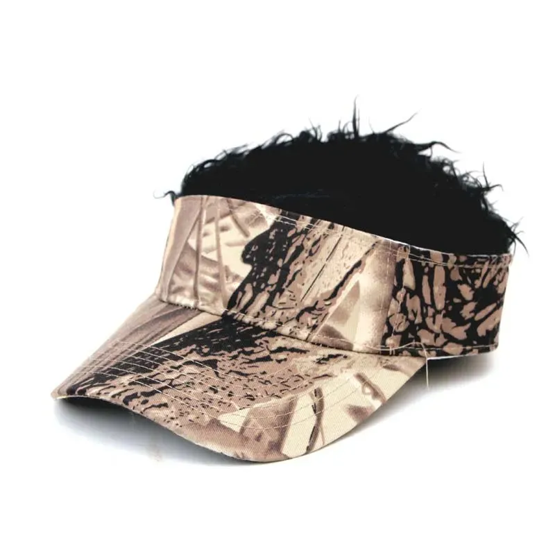 Hip-Hop Camouflage Baseball Caps For Men And Women Funny Wigs Peaked Caps Outdoor Sunshade Hats