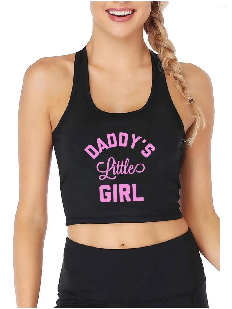 Kvinnors tankar Ddy's Little Girl Print Design Sexig Slim Fit Crop Top Sugar Baby Humor Fun Flirty Style Tank Topps Högkvalitativ bomullskamisol