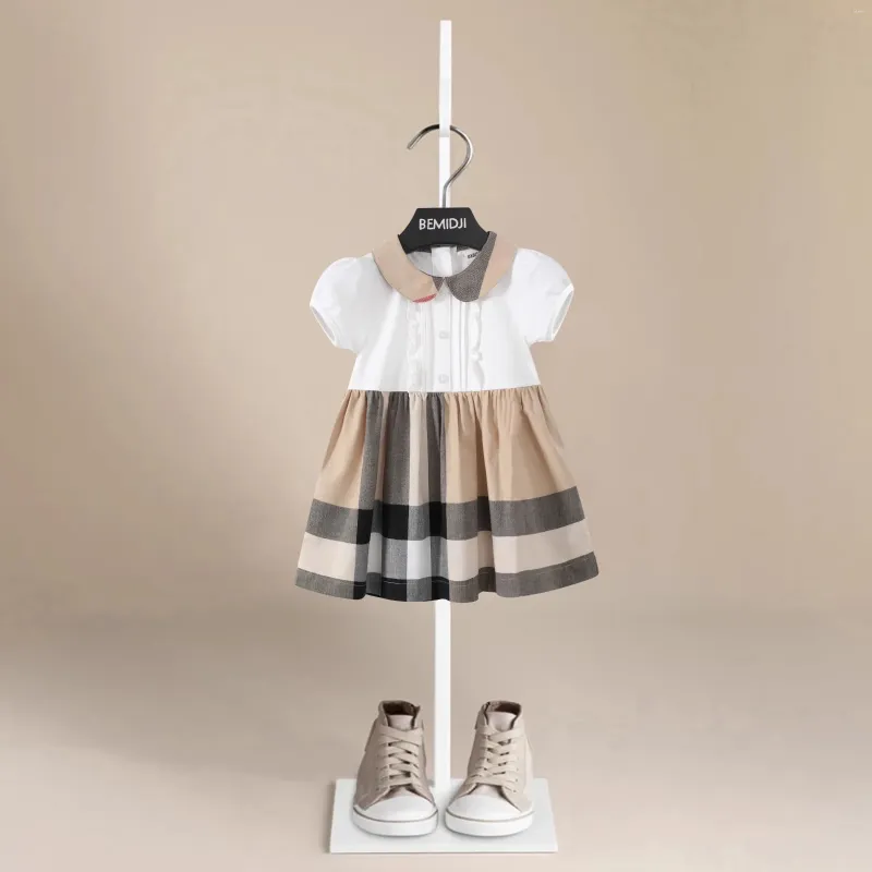女の子のドレス夏の赤ちゃんプリンセスドレスパーティー誕生日ストライプ半袖美しい服の子供用