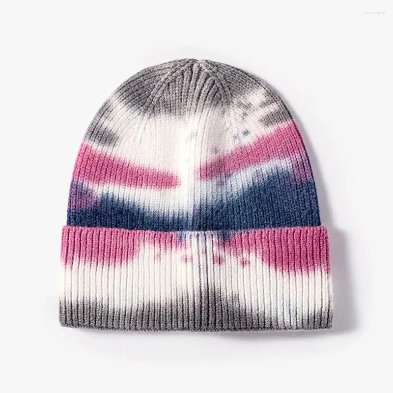 Gorro para mujer Gorro de punto de color al aire libre Calor multicolor Sin ala Frío Hombres Boinas de lana Otoño Invierno Sombreros de punto 4LGZI