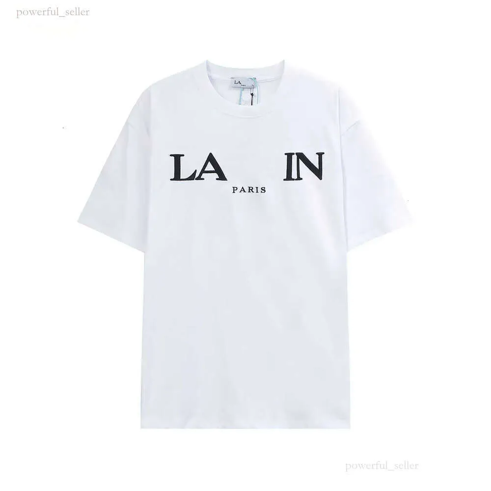 Lanvins Men's TシャツLanvin v Ove FPGギャラーとランビンスニーカーの女性カップルズストリートトレンドTシャツファッションデザイナーランビンズシューズ608