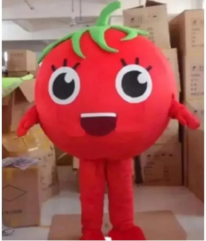 Costume de mascotte de tomate d'Halloween, personnage de dessin animé, taille adulte, carnaval de noël, fête d'anniversaire, tenue fantaisie