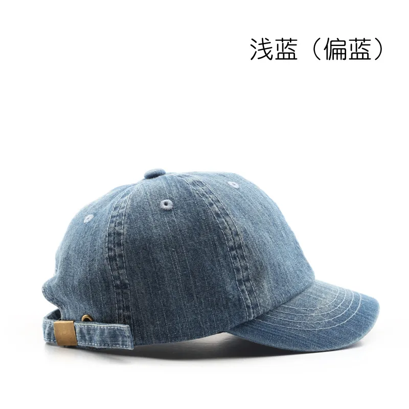 2024 Hot Sellig Football Professional Soccer Japanese Fashion Short Brim Solid Color Denim Light Board Baseball Cap Outdoor Sports Travel Fe