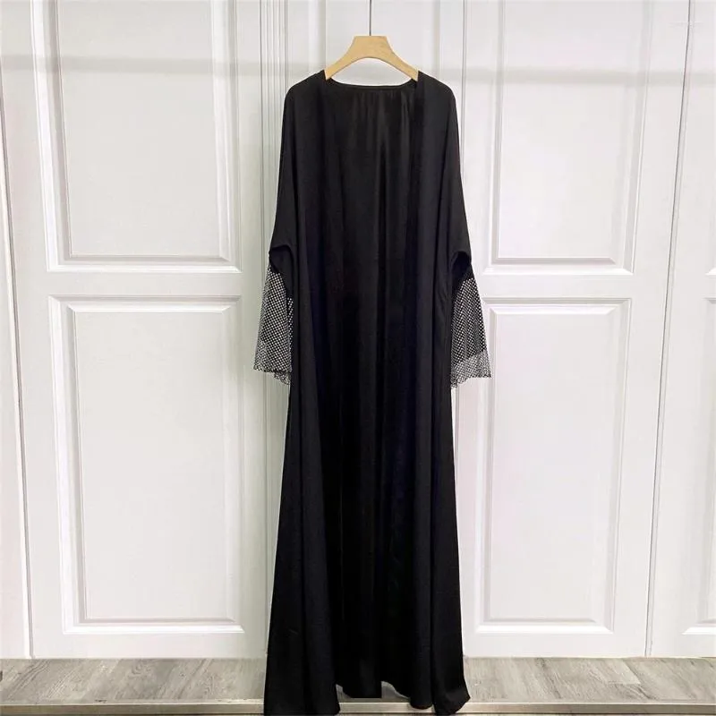 Abbigliamento etnico Diamante di lusso per le donne musulmane Cardigan aperto Abaya Abito lungo Turchia Eid Ramadan Kimono Dubai Caftano Caftano arabo Jalabiya