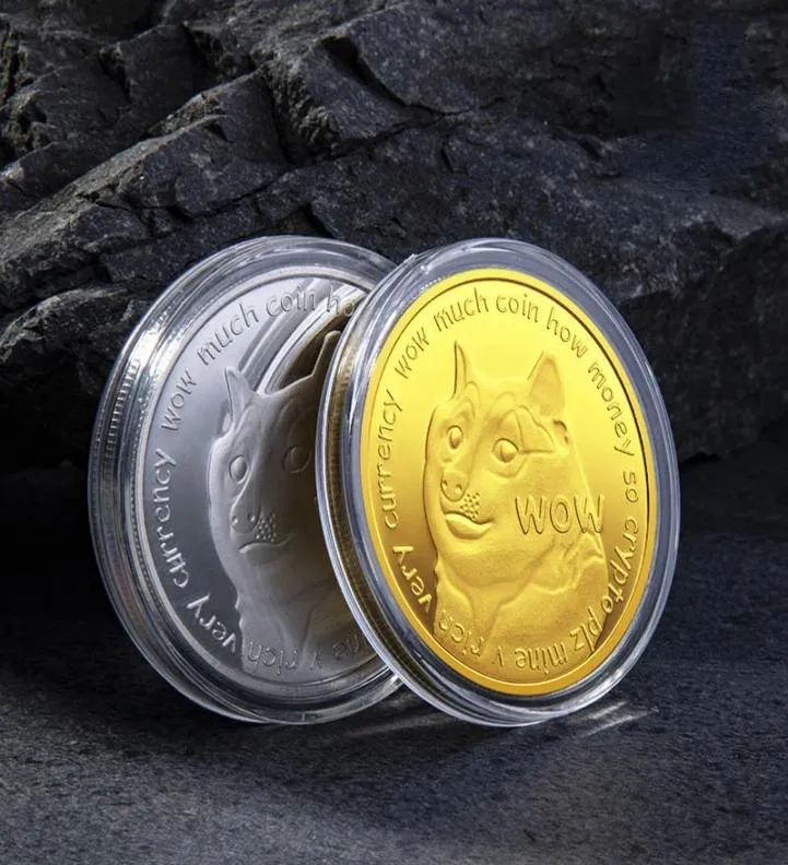 100pcs Gold Dogecoins 선물 Doge Dogs Collection Promotional Commemorative Coin 2021 잠재적 인 즐겨 찾기 DH4662777과 함께은 동전 선물