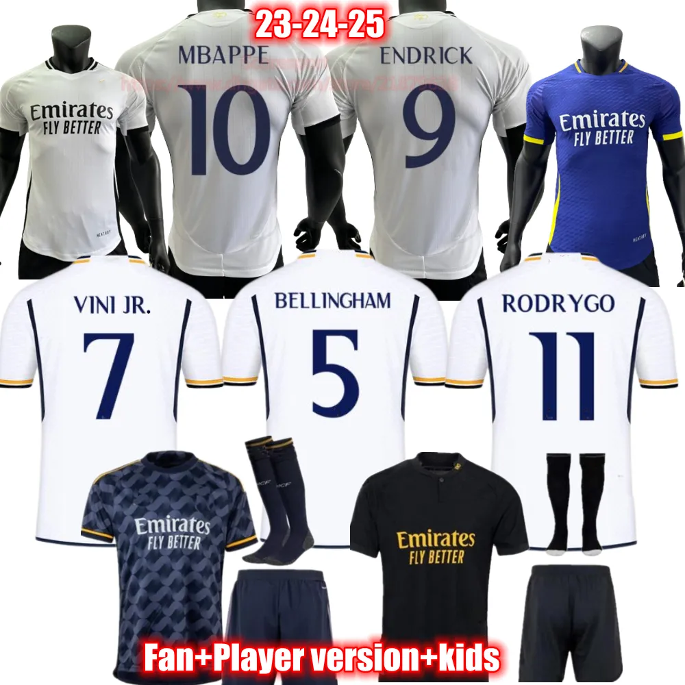 MBAPPE ENDRICK BELLINGHAM Fußballtrikots 24 25 VINI JR 2023 2024 Fußballtrikot Madrids CAMAVINGA Rodrygo MODRIC Männer Kinder Uniformen Fans Spielerversion Jersey Kit