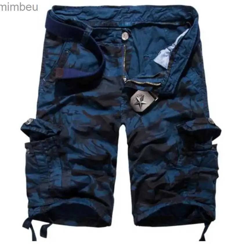 Herenshorts Kwaliteit Heren Casual Shorts Camouflage Camo Homme Cargo Mannelijke Losse Werk Man Militaire korte broek Heren Bermuda korte broek 240226