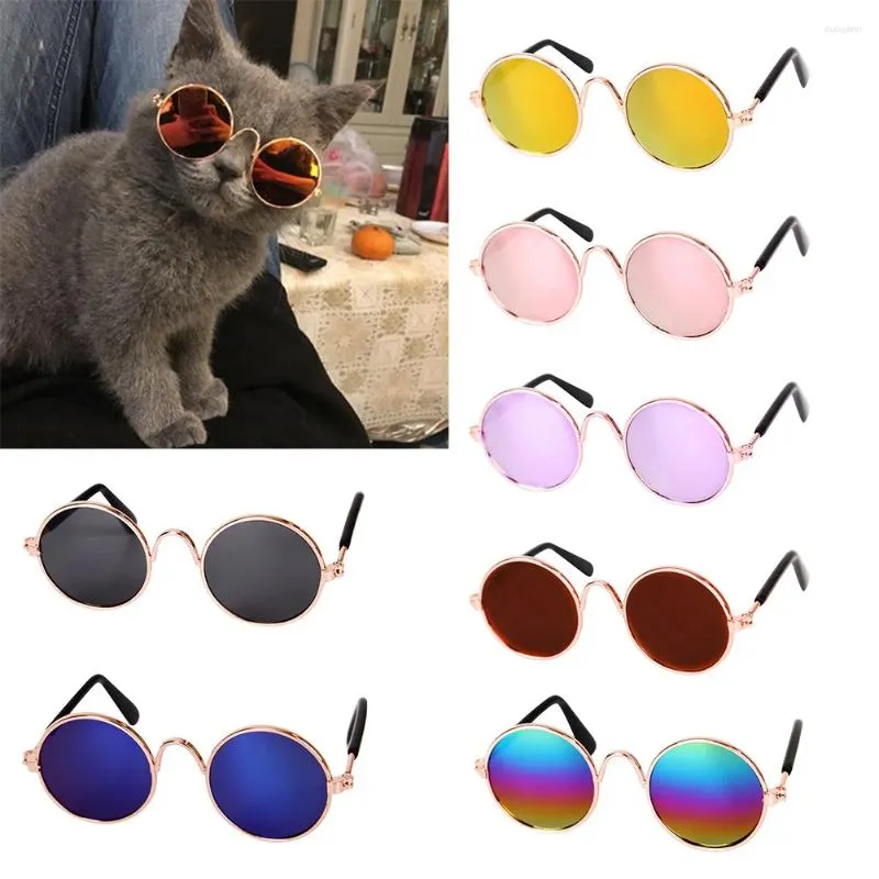 Vêtements pour chiens Lunettes de soleil pour animaux de compagnie Chat drôle Petit classique Lunettes rétro Pos Props Accessoires Cosplay Verre