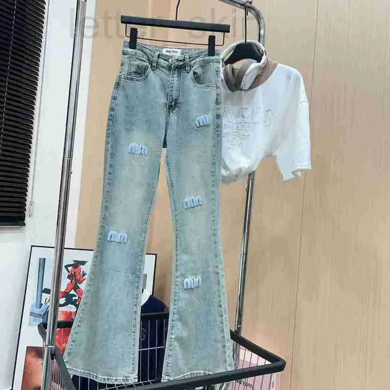 Miui Üst Lüks Kadın Giyim Kadın Kot Kot Kadın Kadın Pantolon Çan Pantolon Denim Pantolon Bel Moda Mavi Pantolonlar Tasarım Sweet Pıhtılar 2xl