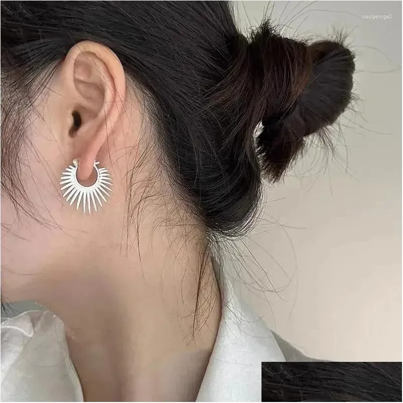 Hoop & Huggie Hoop Earrings Sweet Sunflower For Women Fashion Jewelry Minimalist Accessories Wearable Drop Delivery Jewelry Earrings Otkci