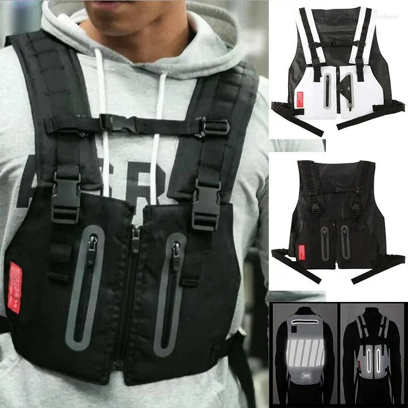 Hunting Jackets Reflective Outdoor Sport Vests Men 2024 Adventure Multifunction Breathable Tactical Pocket Utility Vest Streetwear Bag