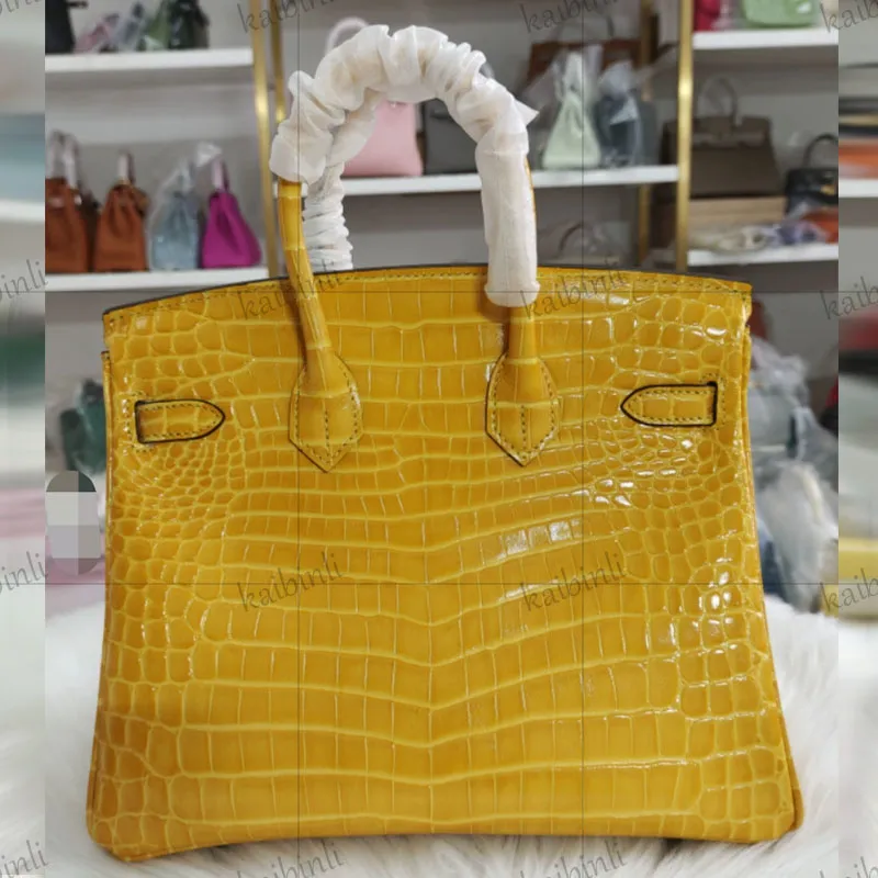 luxury brand women Special leather Designer bag B25/30 bags embossed crocodile leather purse real leather handbag top handle shopping bag causal tote party bag