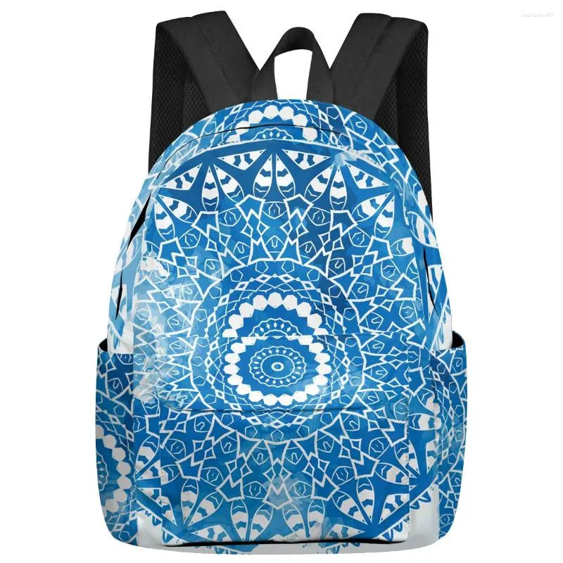 Sac à dos Mandala rétro femme homme sac à dos imperméable multi-poche pour les étudiants garçons girls ordinateur portable pack mochilas