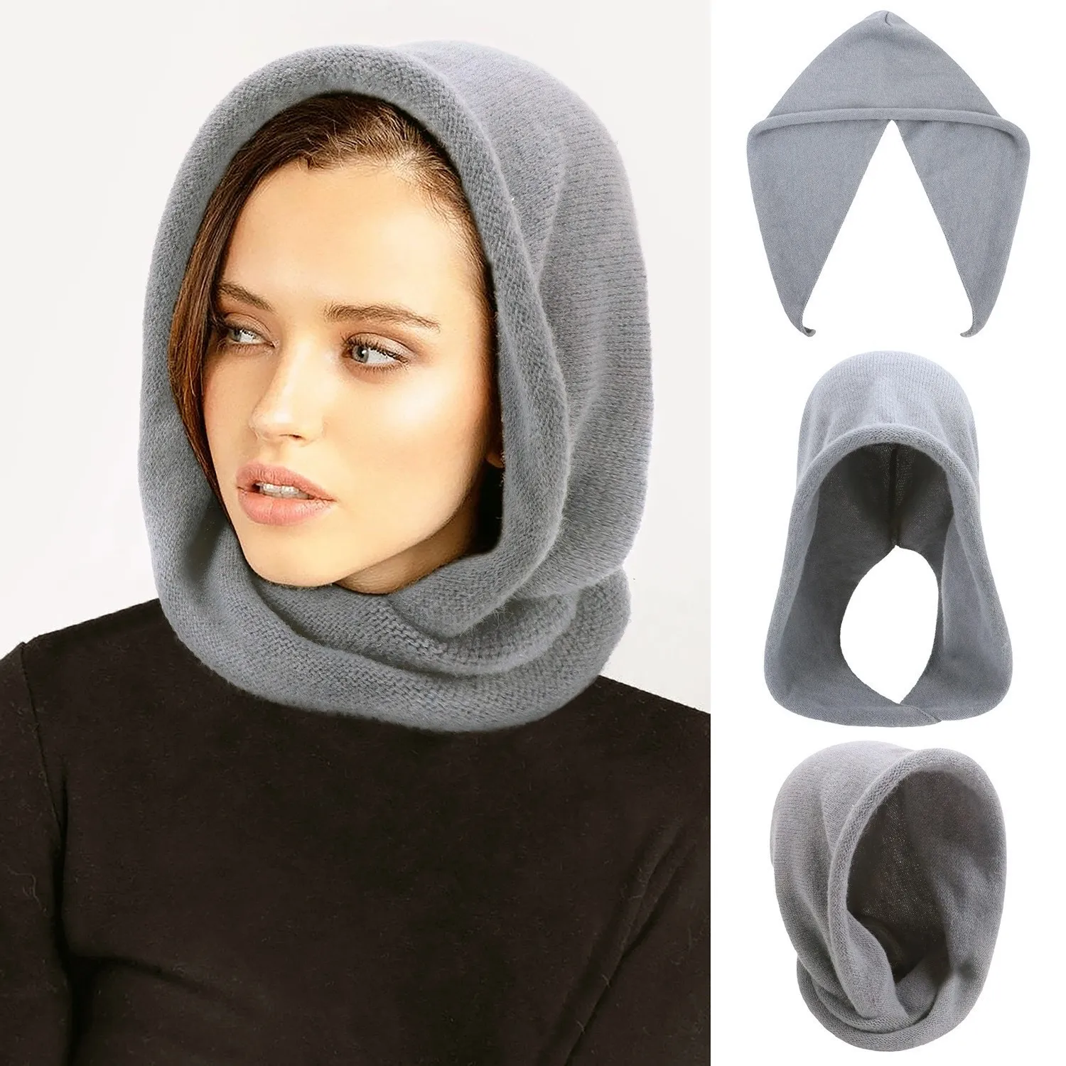 Gorro de pasamontañas cálido para mujeres y hombres, gorro de ciclismo para actividades al aire libre con cubierta para el cuello, chal Universal, tocado a prueba de viento