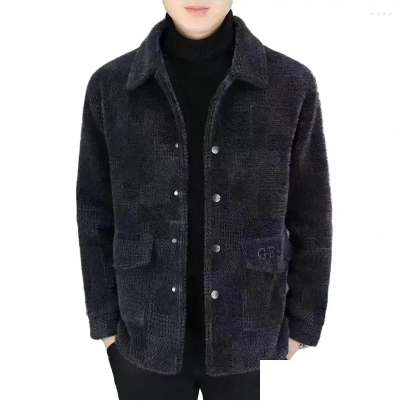 Jaquetas Masculinas Jaquetas Masculinas Proteção Fria Jaqueta Masculina Elegante Xadrez À Prova de Vento Curto Quente Slim Fit Casaco Com Para Outono / Inverno Gota Del Otpxt