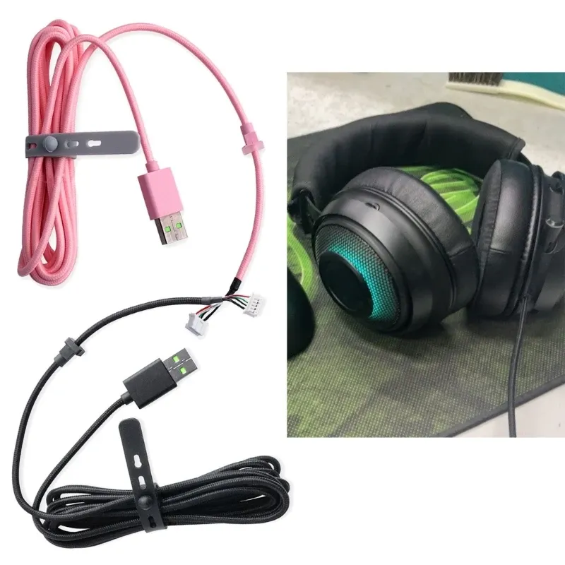 Tillbehör USB Gaming Headset Cable Wire för Razer Kraken Ultimate/Razer Kraken 7.1 V2 RGB/RAZER KRAKEN WIRED/KITTY EDITION