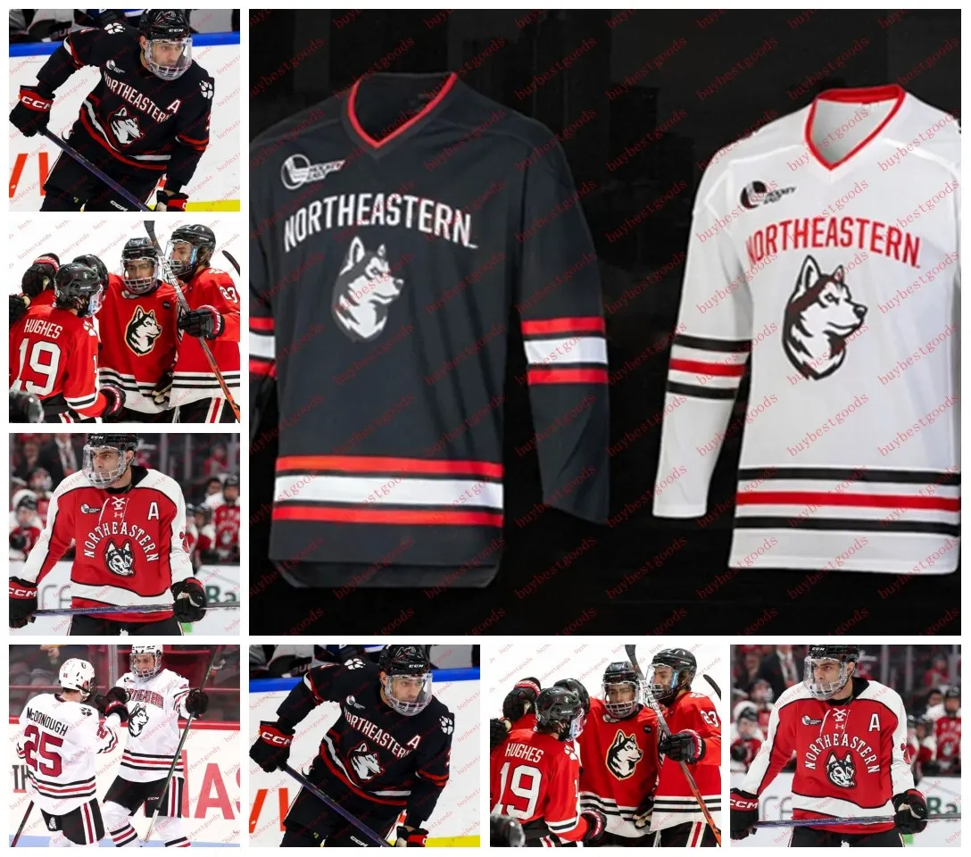 Jackson Dorrington Matt Choupani Maillot de hockey personnalisé des Huskies du Nord-Est 10 Patrick Dawson 11 Gunnarwolfe Fontaine Maillots de hockey du Nord-Est