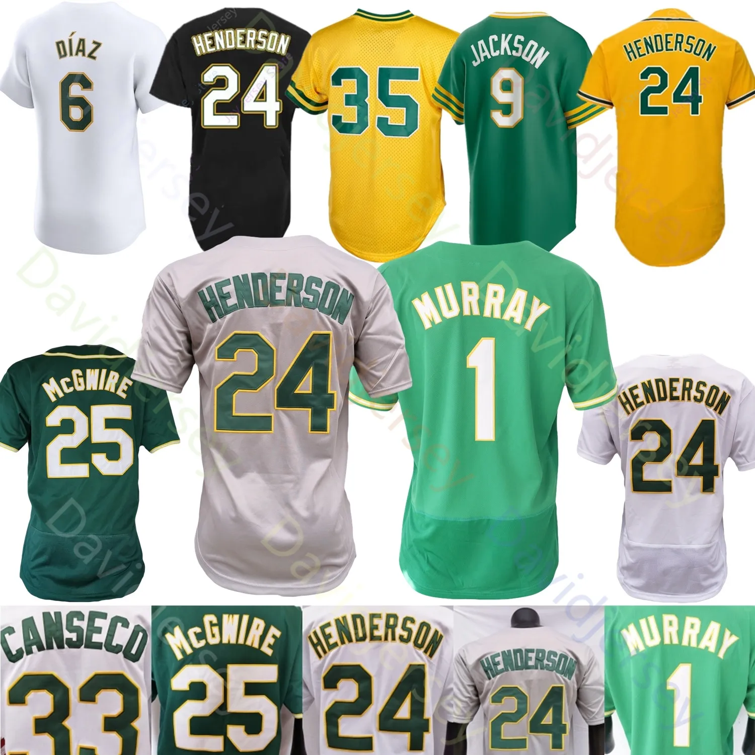 Baseball Jersey Rickey Henderson Alex Wood Miguel Andujar Jacob Wilson Kyler Murray McGwire Reggie Jackson Jose Canseco Abraham Toro JJ Bleday Butler Ruiz