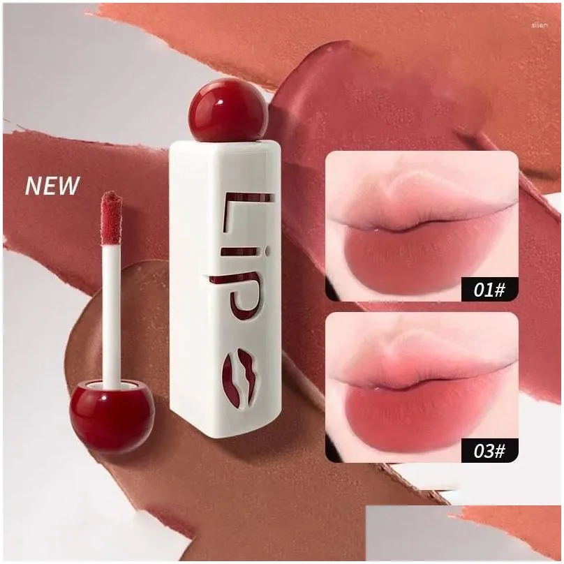 Lipgloss 6 kleuren Air Soft Mist Glaze Nude Pink Matte Veet Lipstick Natural Non-sticky Cherry Red Mud Cheek Rouge Tint Cosmetica Dro Otyq6