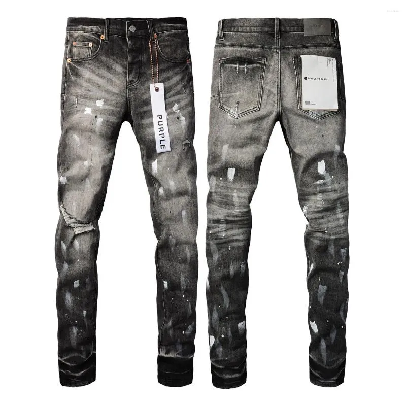 Женские брюки Фиолетовые брендовые джинсы American High Street Distressed Paint 9032 2024 Модный тренд Качество