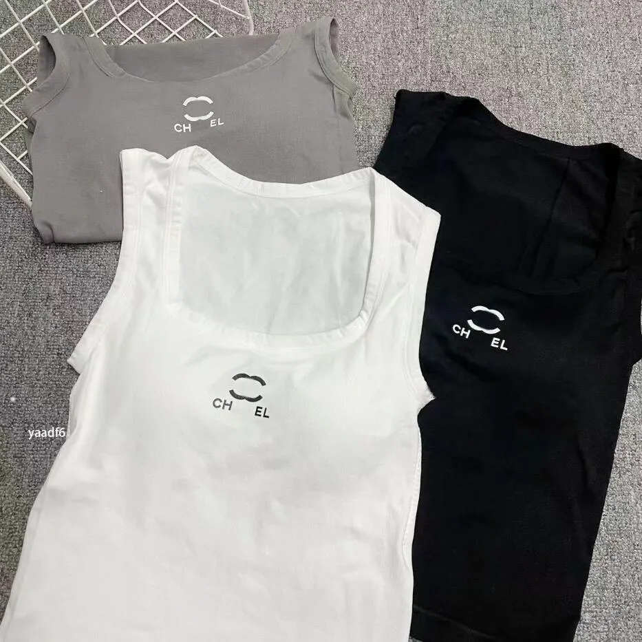 Designer tops Women Tank sleeveless vests C letter print pure cotton padded chest design fashion sports