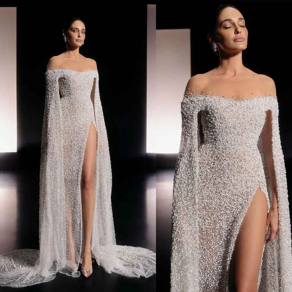 Elegant Lace Wedding Dresses Sexy Deep V-Neck Vestido De Novia Sleeve Bridal Gowns with Pockets Customized Robe Mariee