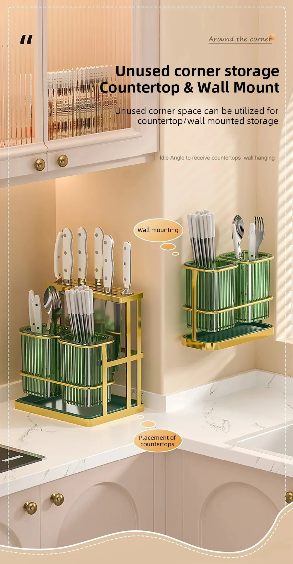 Iron Chopsticks Cage Spoon Fork Storage Rack Shelf Cutlery Organizer