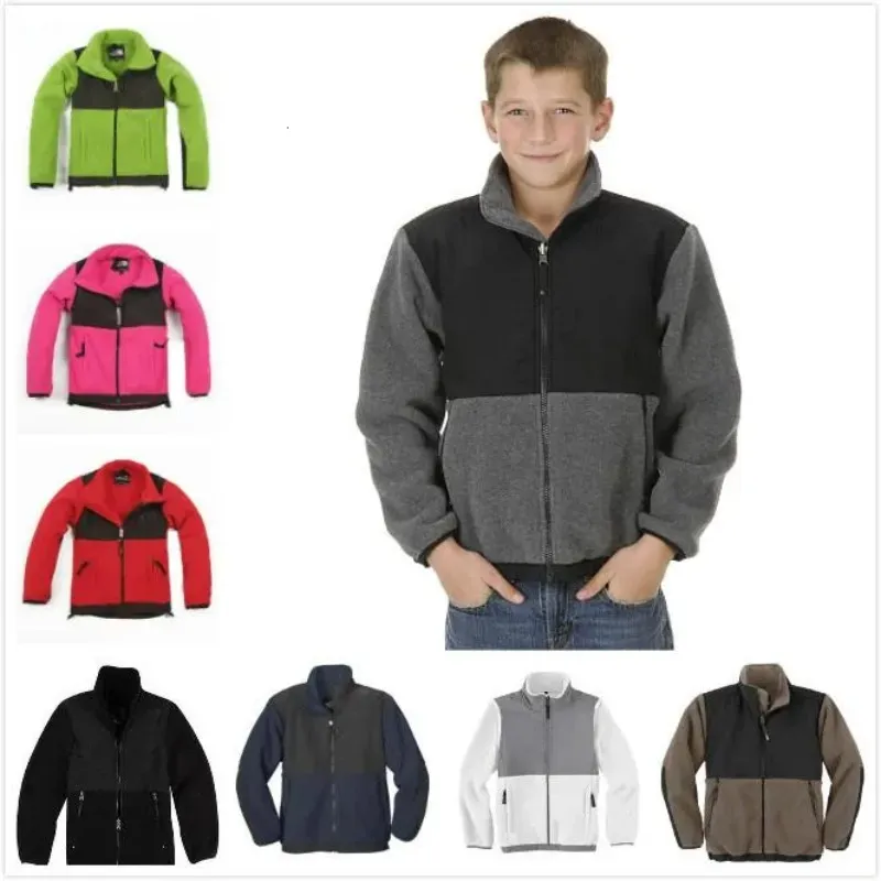 Kinderen Fleece Jackets Designer Winter Ski Kids Down Jackets Girls Winddicht Softshell Fleece Hoodies Jacket Outdoor Boys Coat Kid Face Down Coats 2-11Year