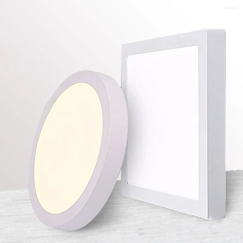 Tavan Işıkları 9W/15W/25W Yuvarlak Kare LED Panel Işık Yüzeyi Monte Downlight AC85-265V Sürücü