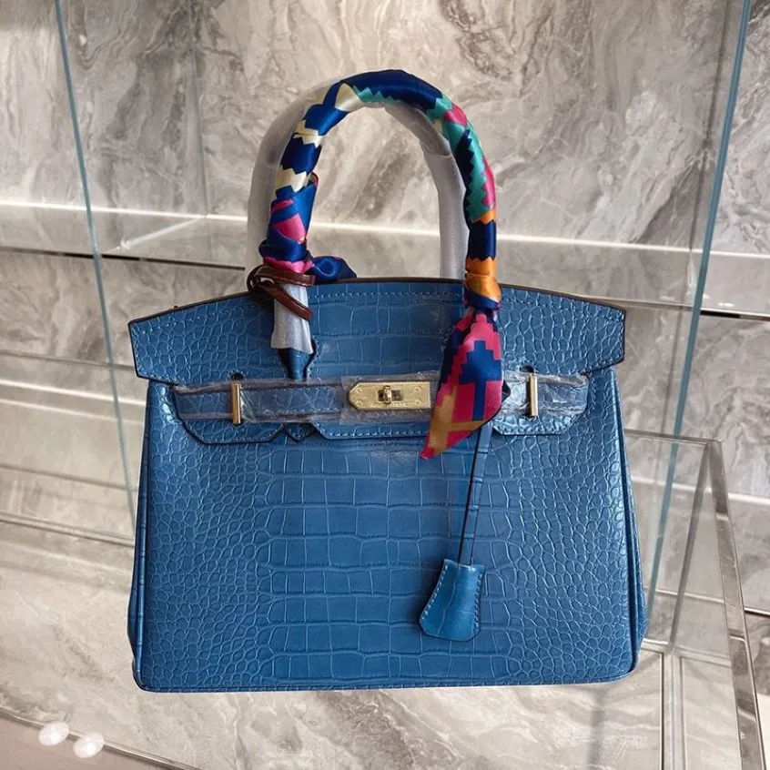 Femmes Sacs à main Designer Totes Épaule Sac à bandoulière Golden Hardware Sac à main Fashion Lady Crocodile Modèle Sacs à main avec poney et S183R